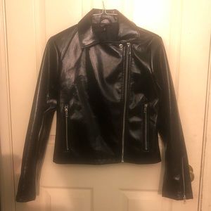 NWOT TOPSHOP Vegan Patent Leather Biker Jacket